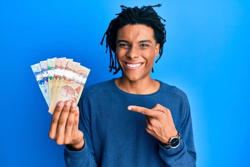 Man excited about money-saving tips for buying a new furnace